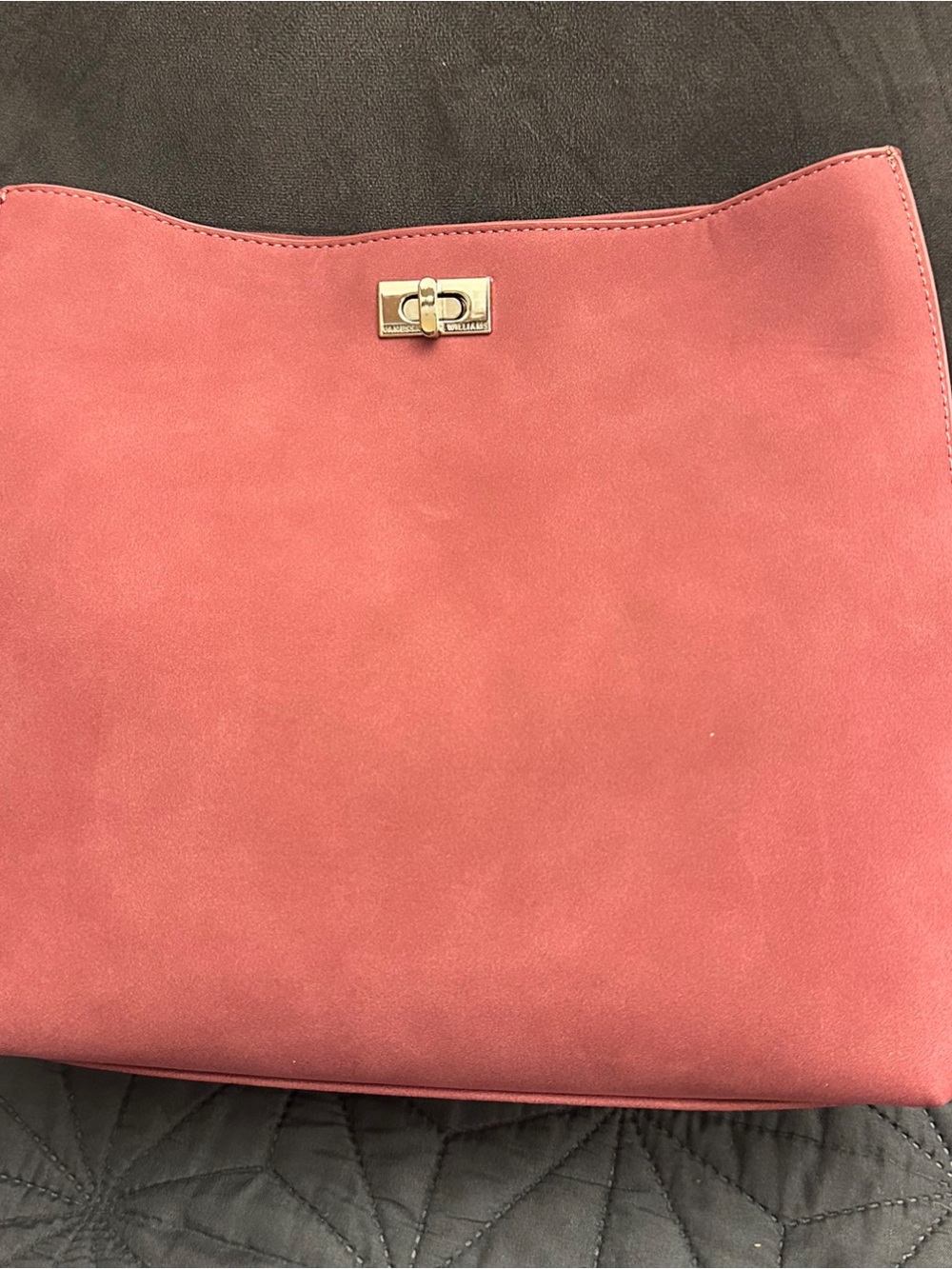 NWT Vanessa Williams Suede Handbag/Shoulder Bag Merlot/Dusty Rose
